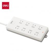 得力插座得力18262-03电源插座排插8孔3米拖线板插线板接线板八位总开 3M